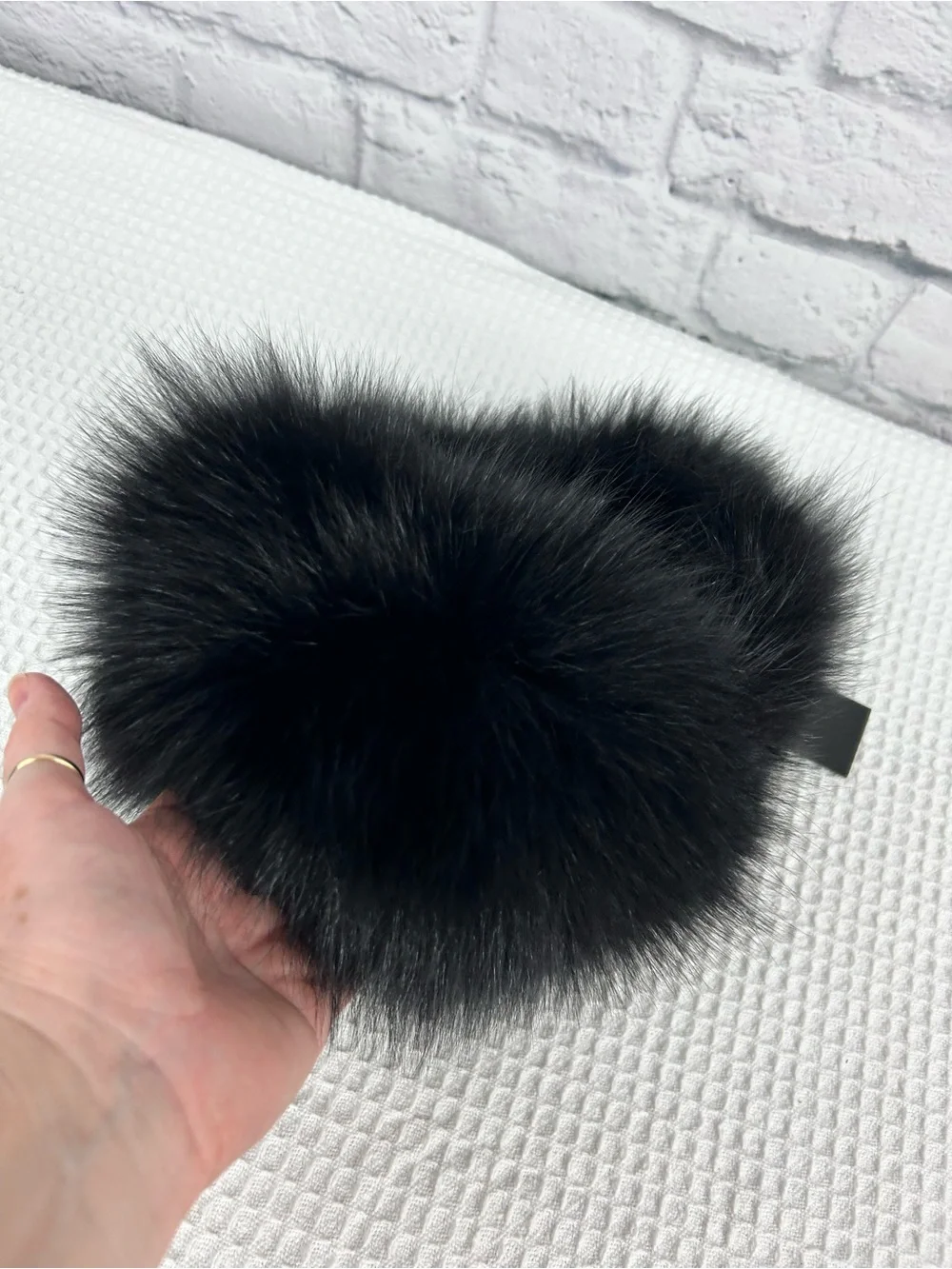 Rachel Zoe Genuine Black Fox Fur Detachable Collar Hook Eye NWT $595 Luxury